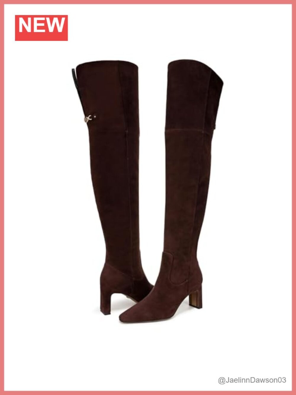 Over the Knee Leather Block Heel Snip Toe Boots
